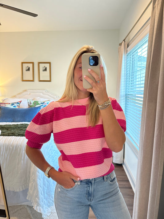 Pink Stripe Sweater