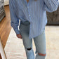 Dahlia Stripe Shirt- Blue