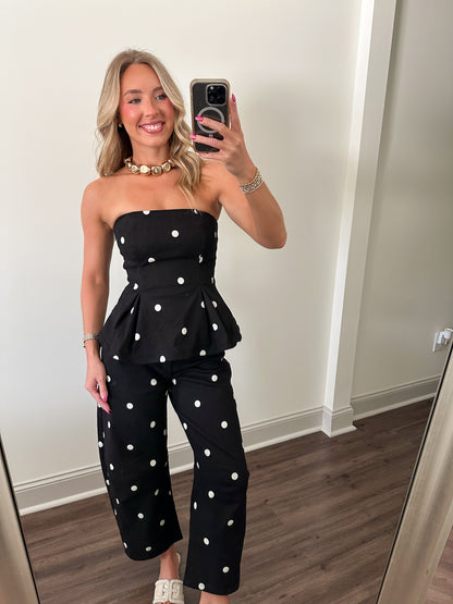 Lennon Polka Dot Set- Black/White