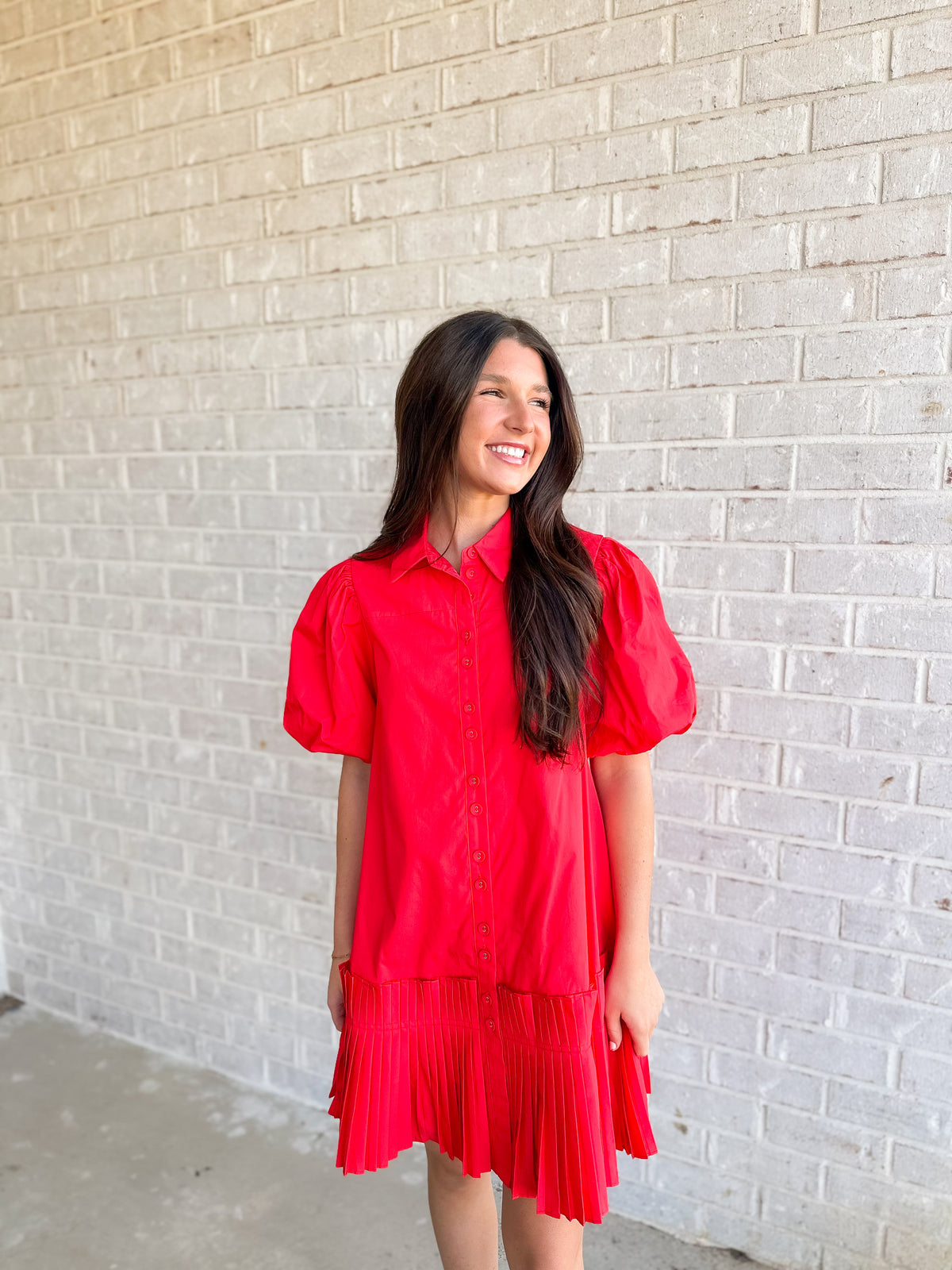 Holly Dress- Poppy Red