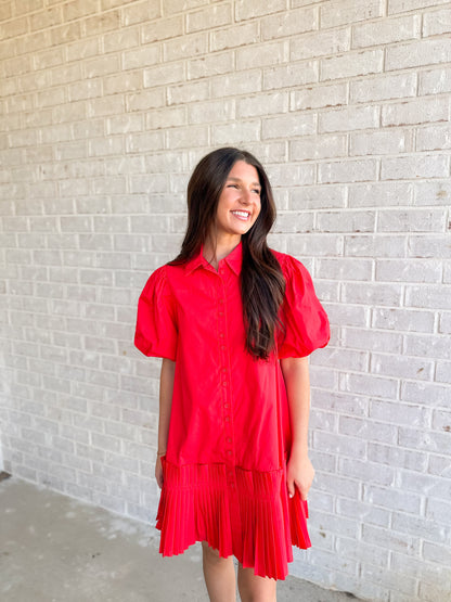 Holly Dress- Poppy Red