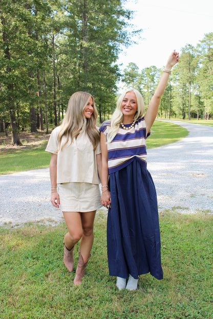 Alessia Midi Dress- Navy
