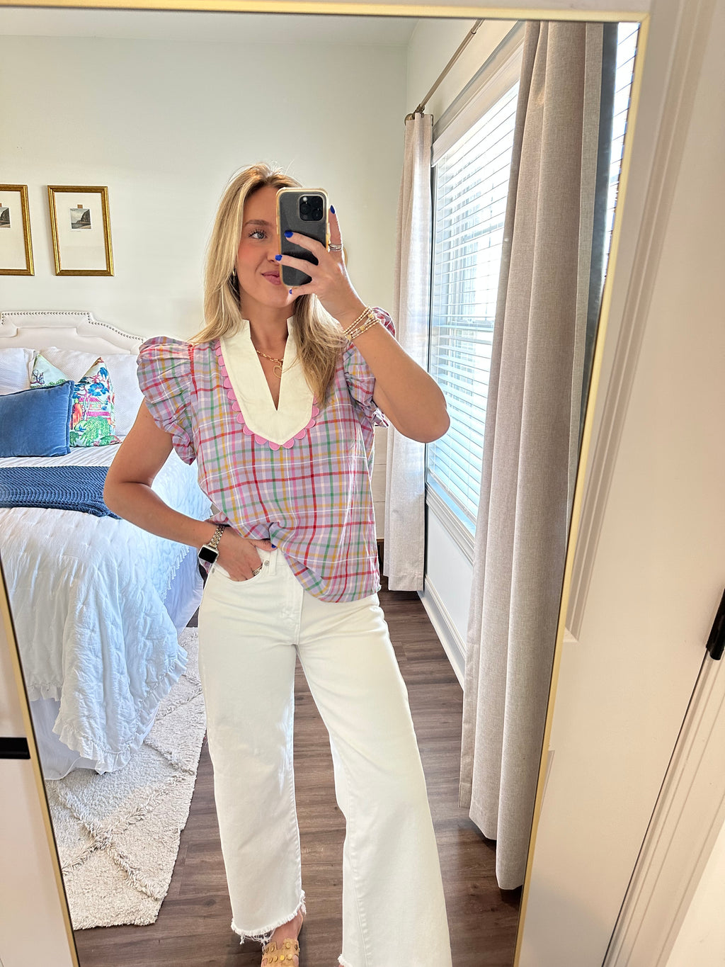 Ruby Plaid Top- Lavender