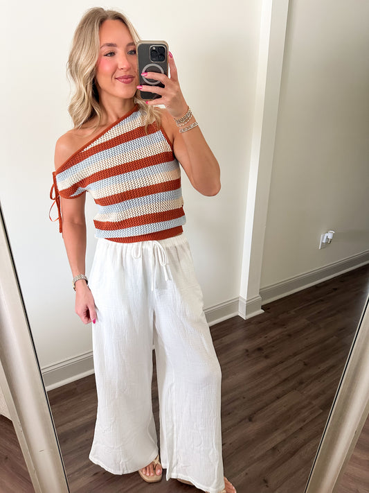 Lagoon Knit Top- Brown/Multi