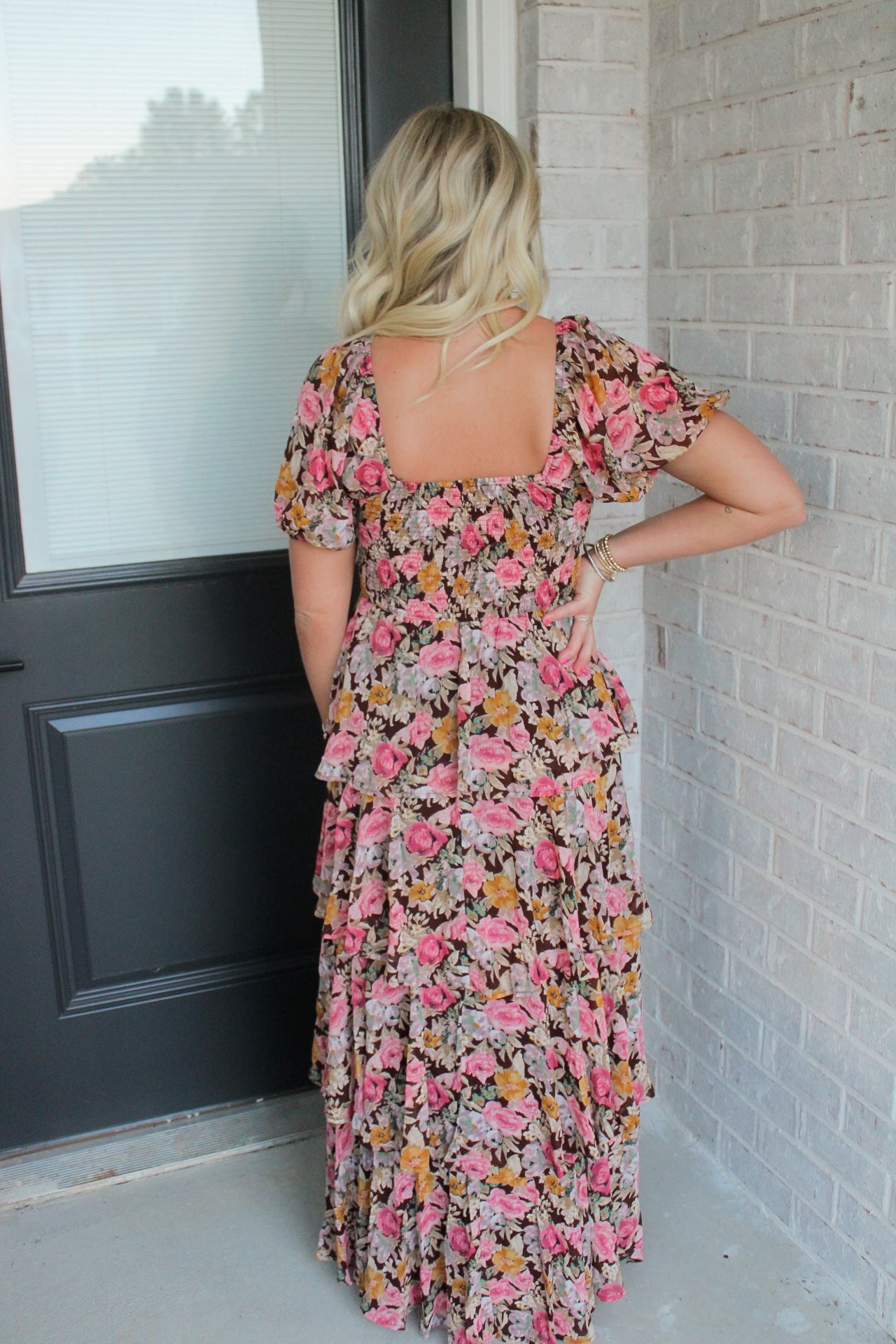 Abby Dress- Brown Floral