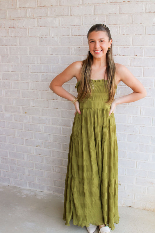 Eliza Dress- Moss Green