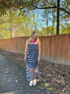 Francis Zebra Maxi Dress- Black