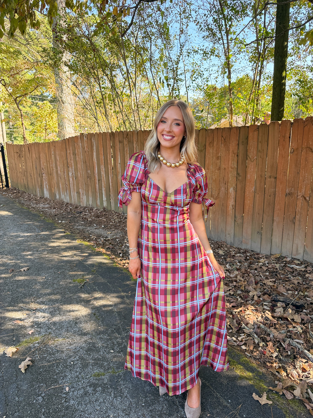 Darcy Plaid Multi Maxi Dress