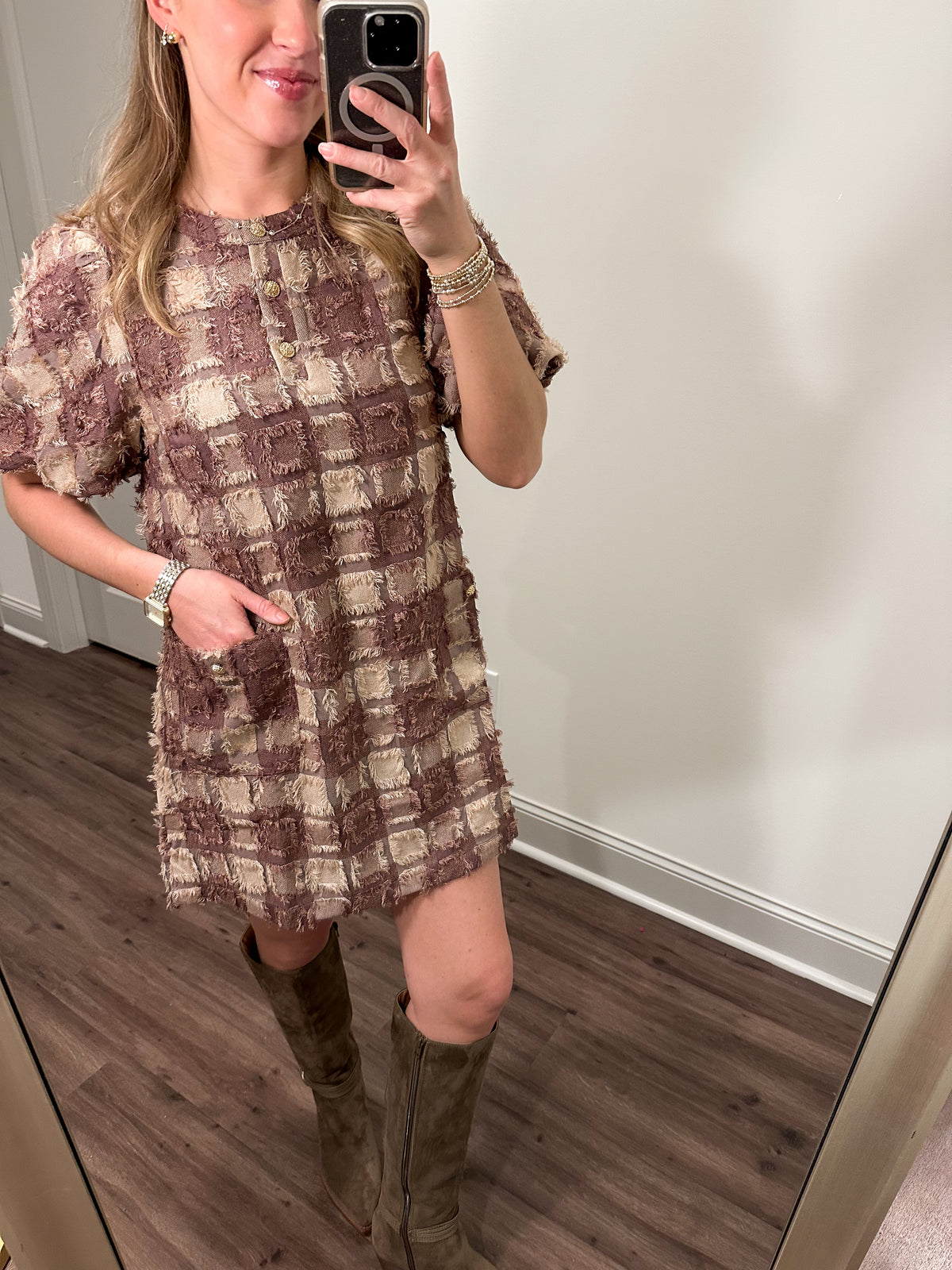 Stacy Mini Dress- Mocha