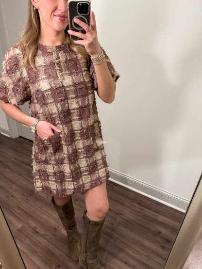 Stacy Mini Dress- Mocha