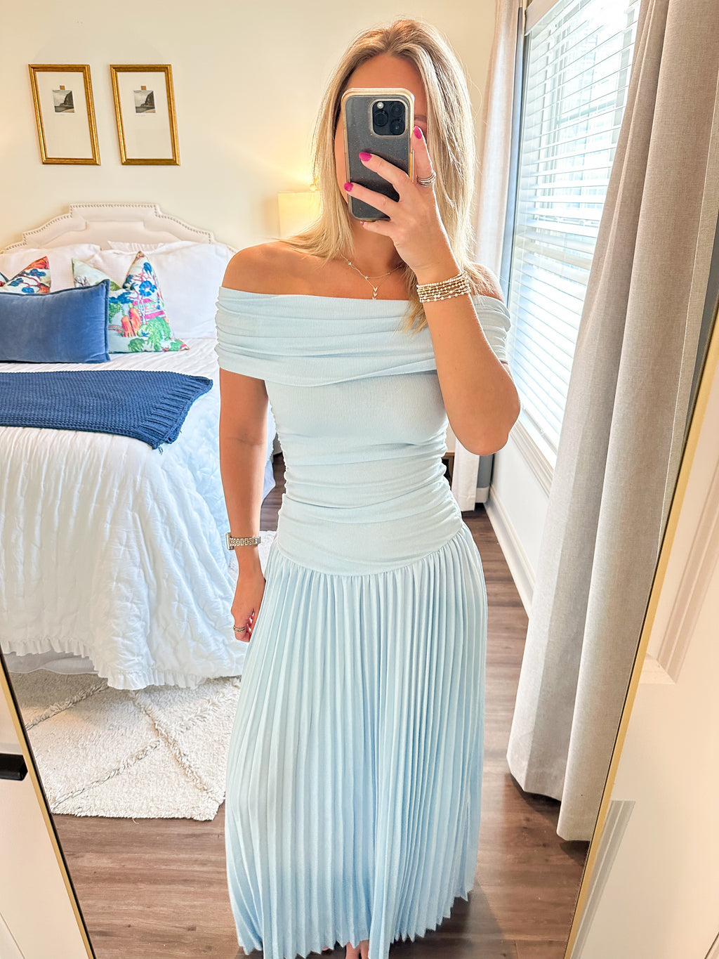 Elina Drop Dress- Blue