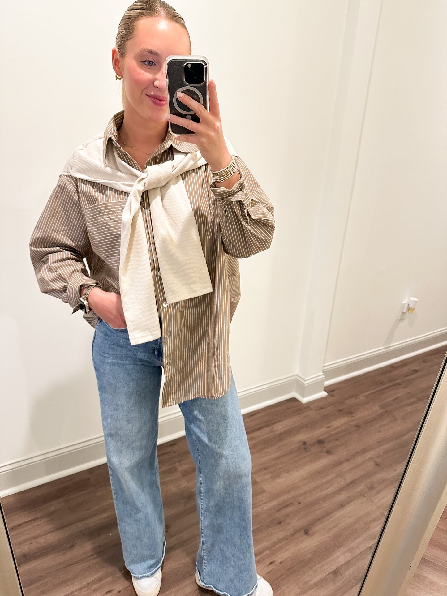 Maylen Stripe Top- Brown