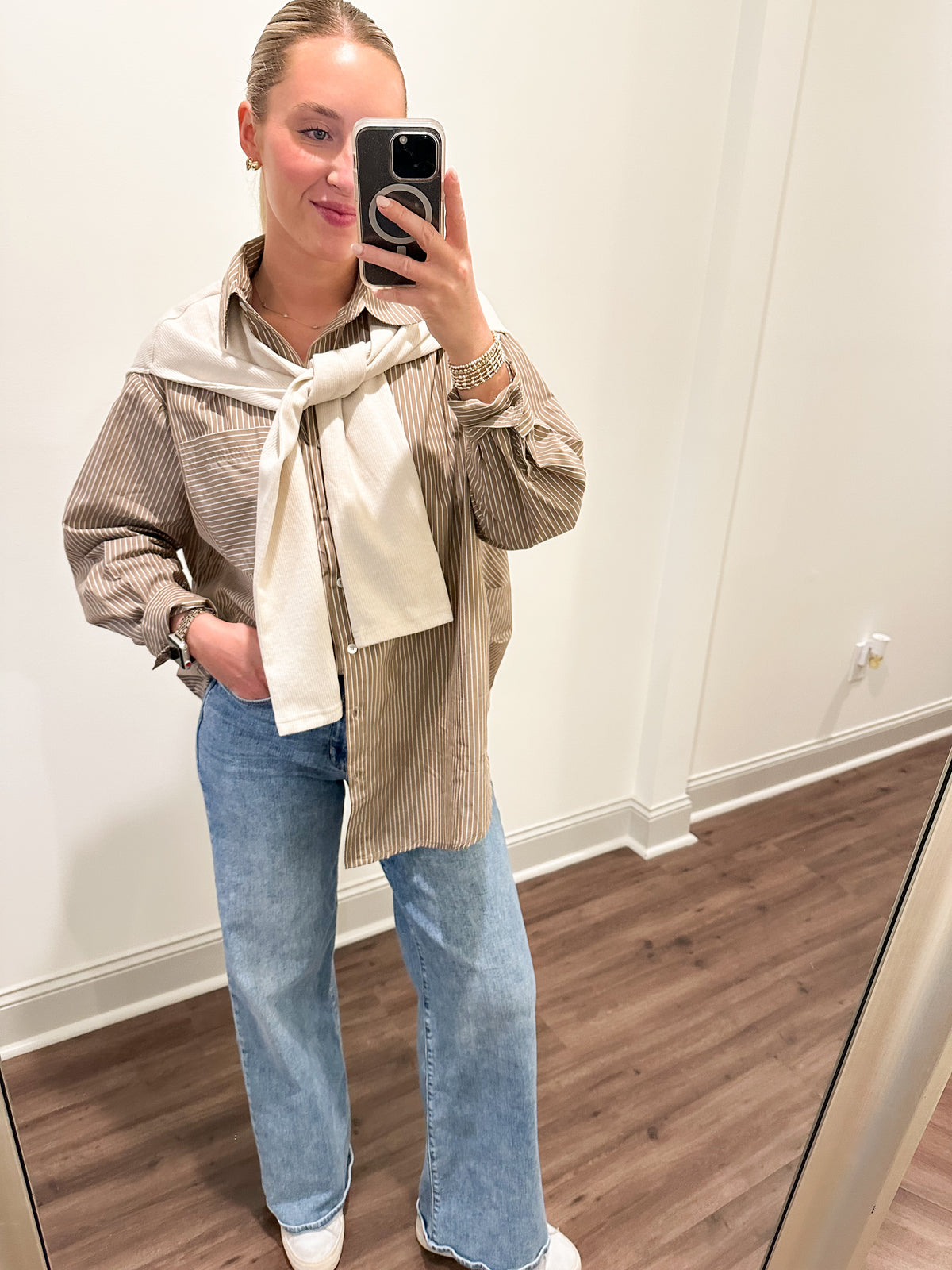 Maylen Stripe Top- Brown