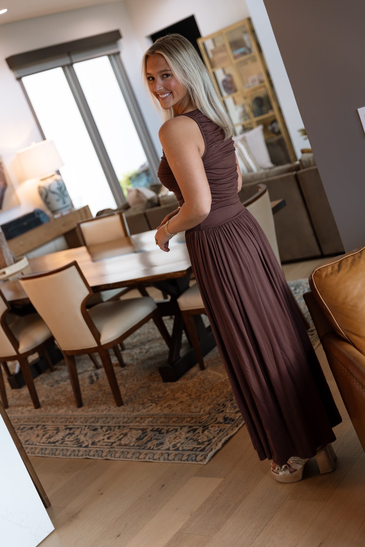 Leni Maxi Dress- Brown