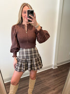 Presley Zip Top- Espresso