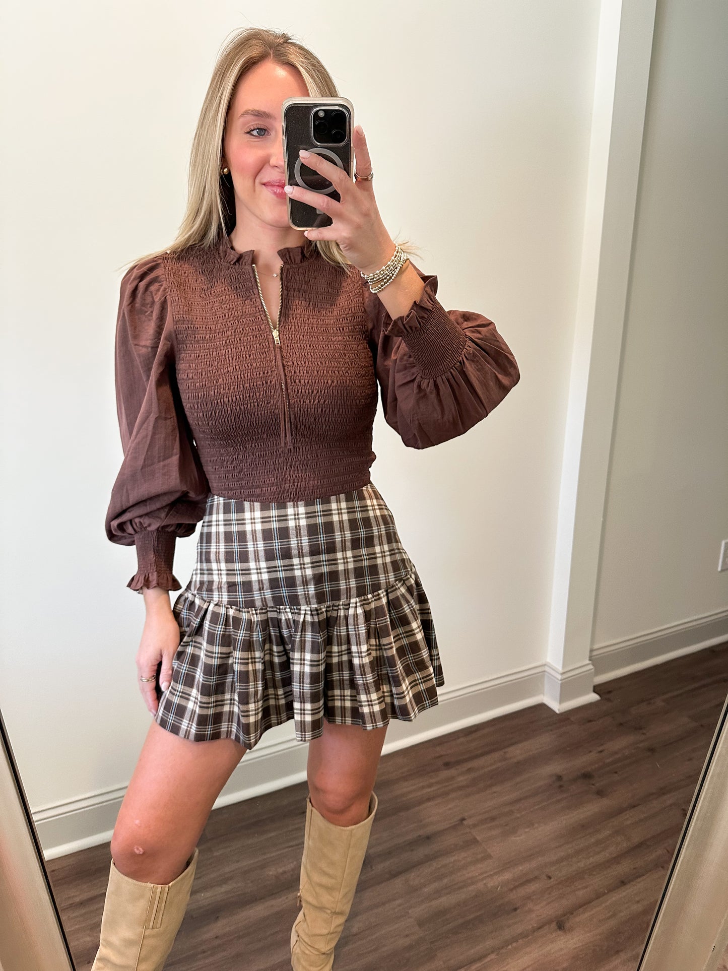 Presley Zip Top- Espresso