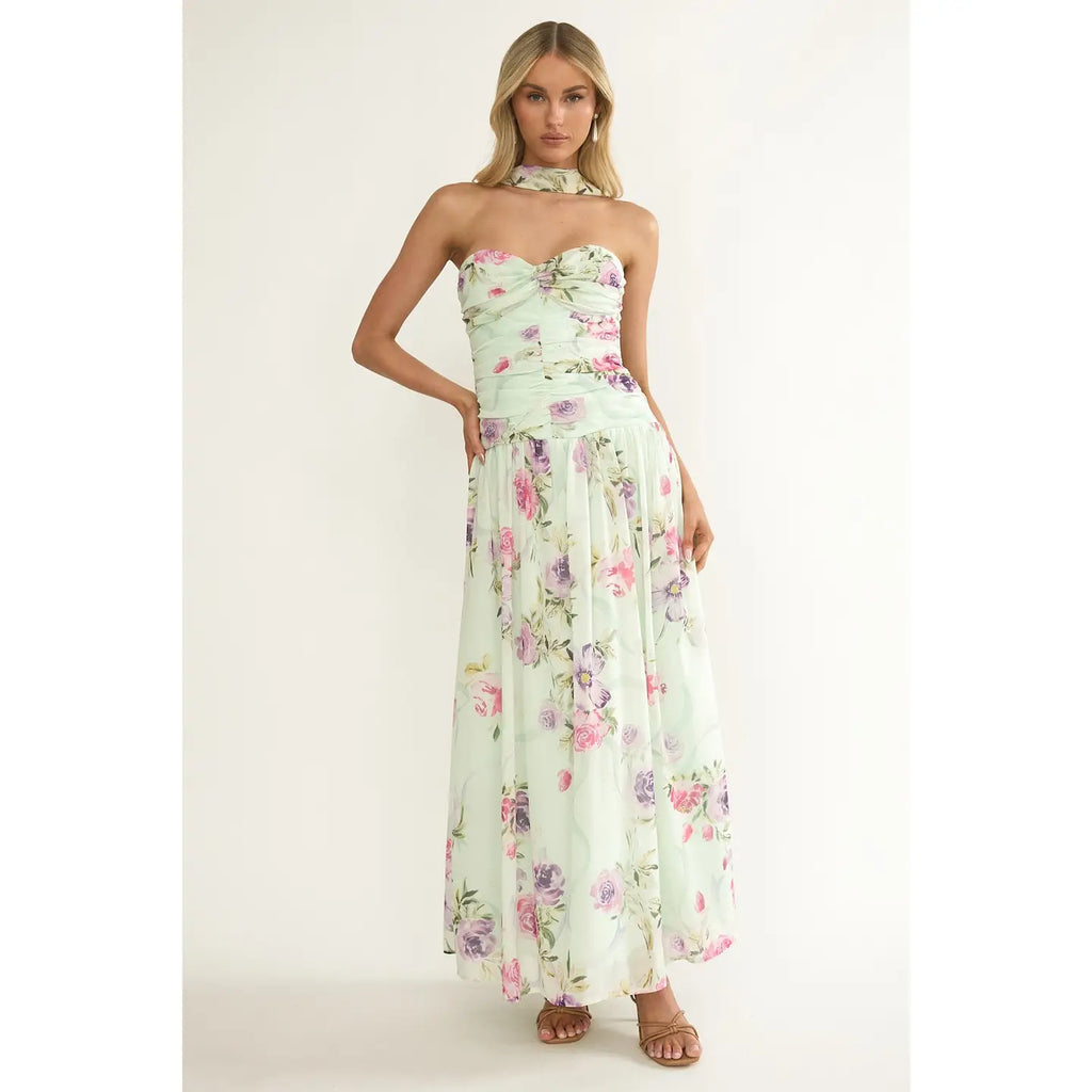 Mint Floral Maxi Dress