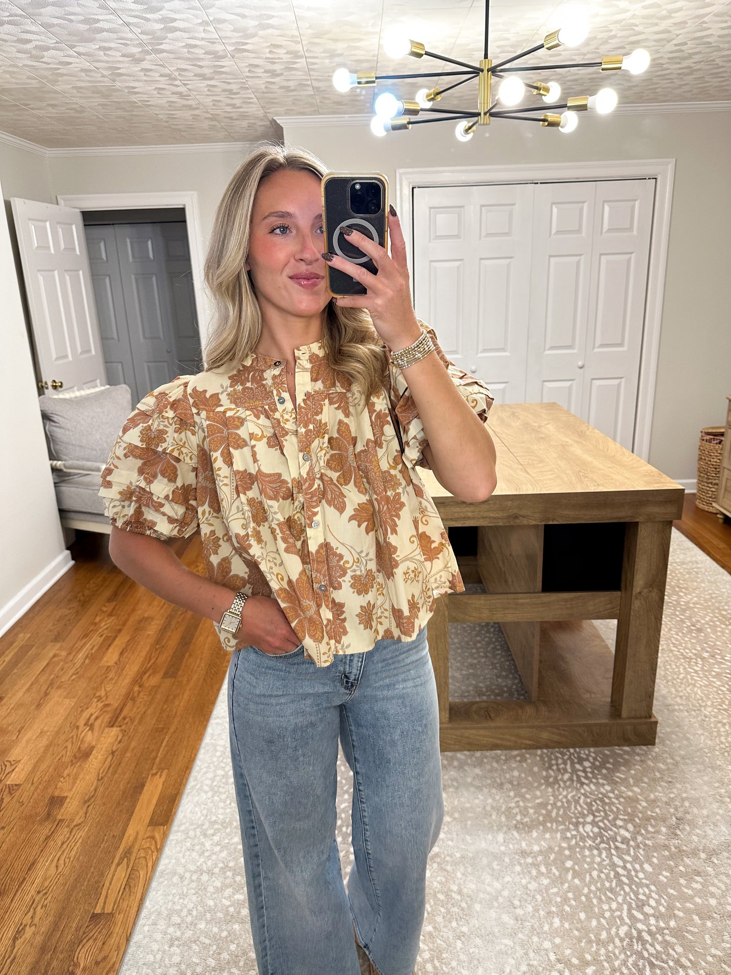 Pia Floral Puff Sleeve Blouse