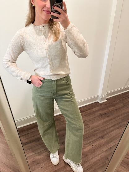 Cream Button Up Cardigan