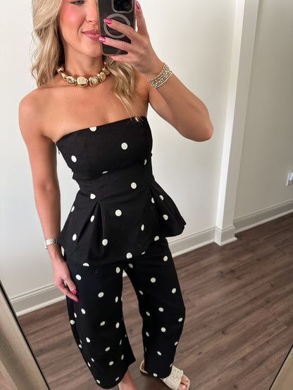 Lennon Polka Dot Set- Black/White