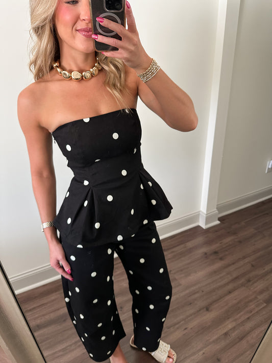 Lennon Polka Dot Set- Black/White