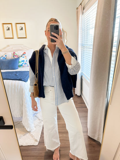Daely Stripe Shirt- Blue