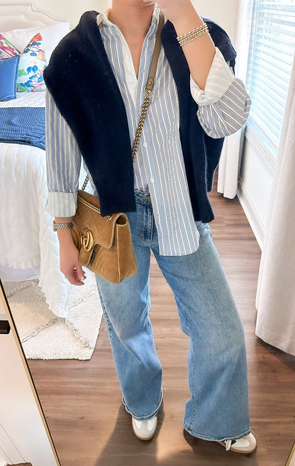 Daely Stripe Shirt- Blue