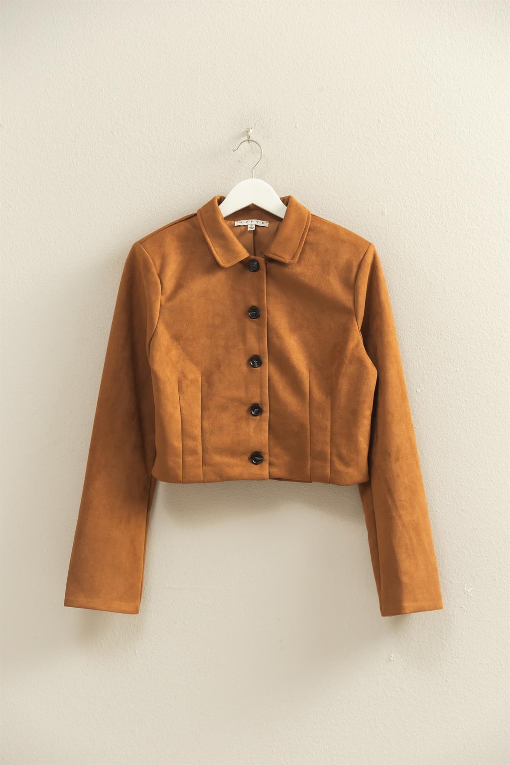 Suede Crop Jacket- Camel