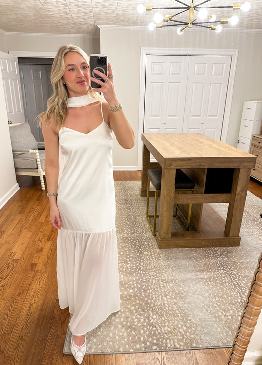 Olive Maxi Dress- White