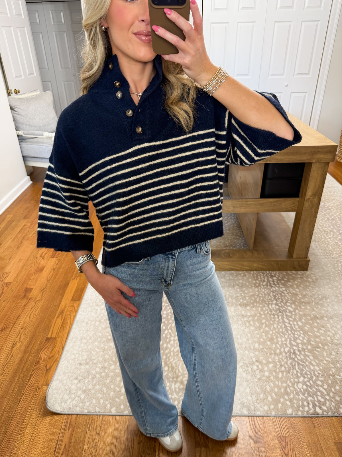 The Lainey Knit Sweater- Navy