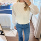 Mary Knit Combo Top- Cream