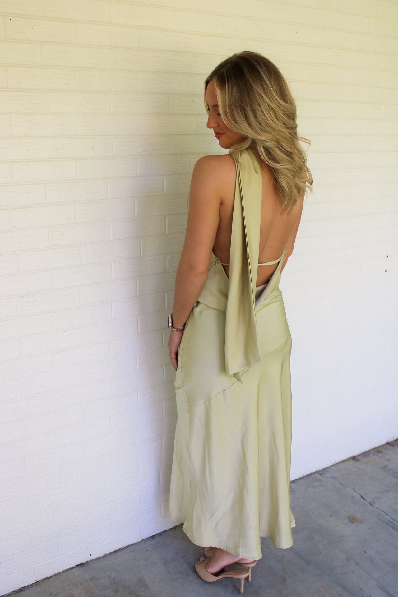 Harley Satin Maxi- Matcha