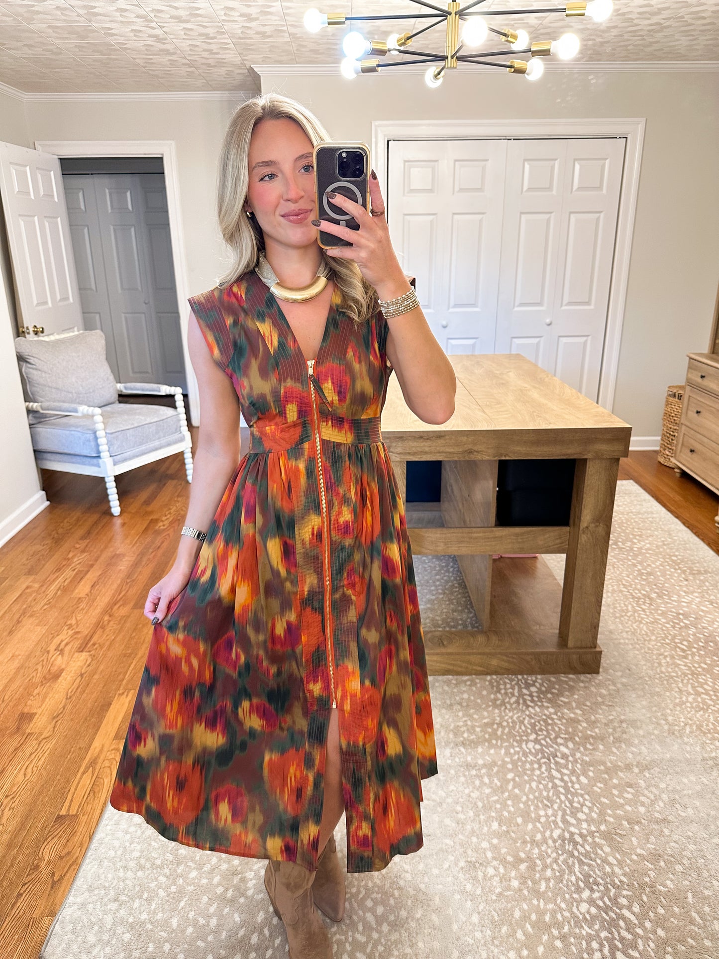 The Genevieve Dress- Rust