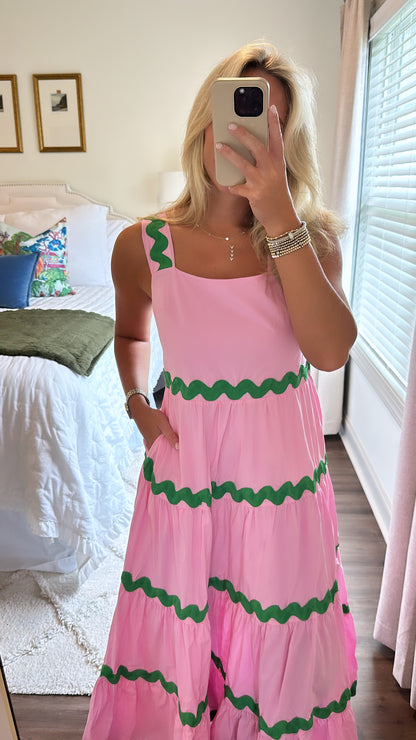 Kelly Dress- Pink/Green