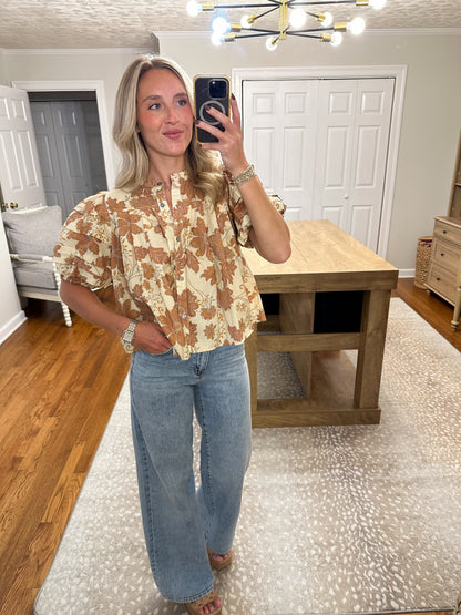 Pia Floral Puff Sleeve Blouse