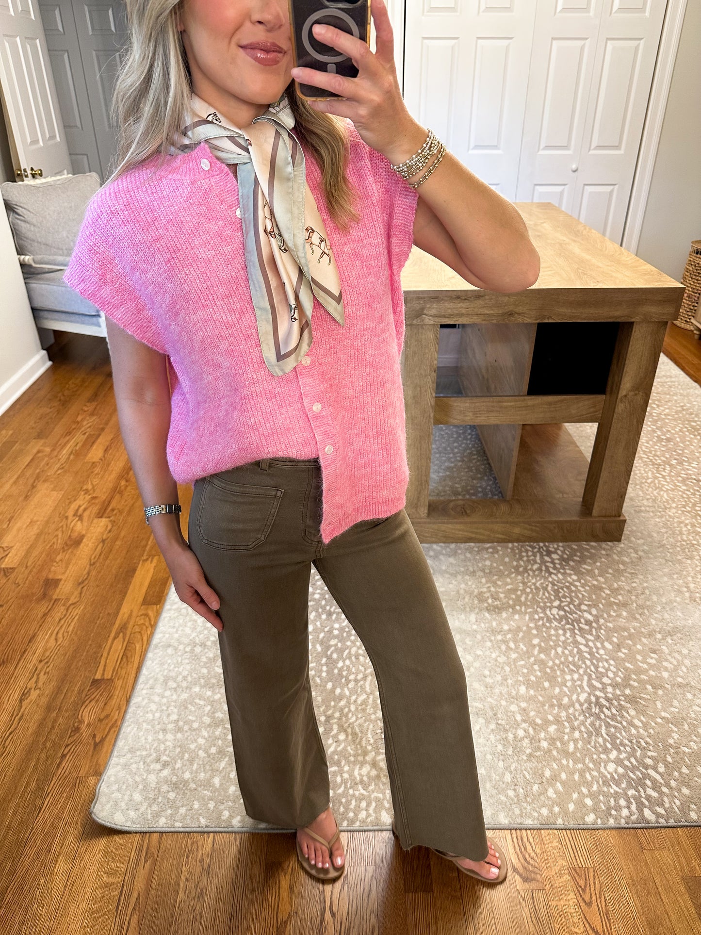 Liza Sweater Vest- Hibiscus