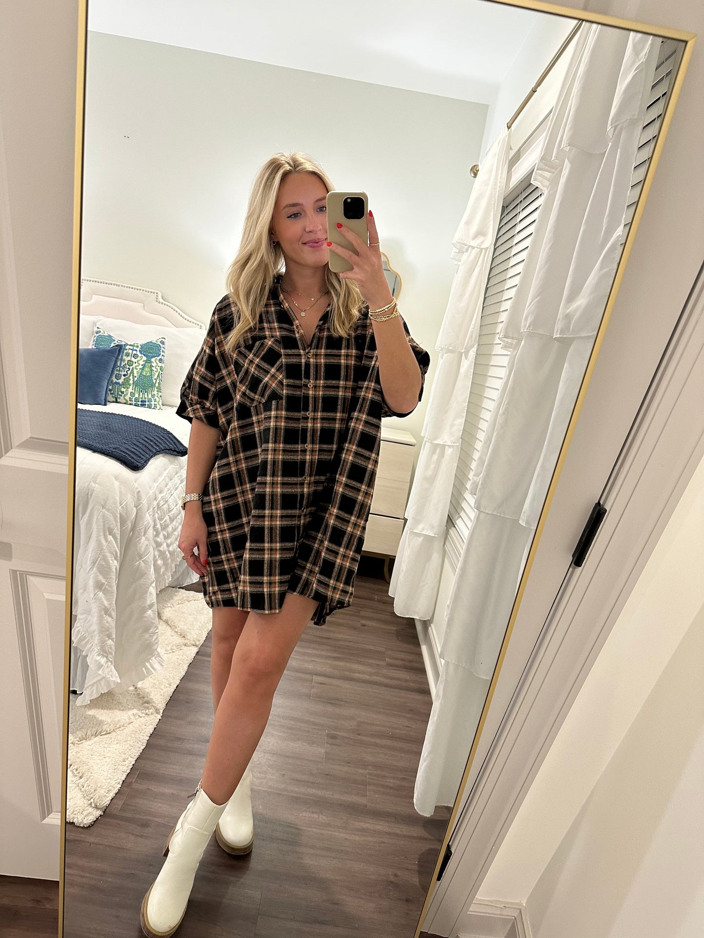 Oversized Flannel Dress