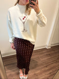Windy Polka Dot Skirt- Wine/Blush