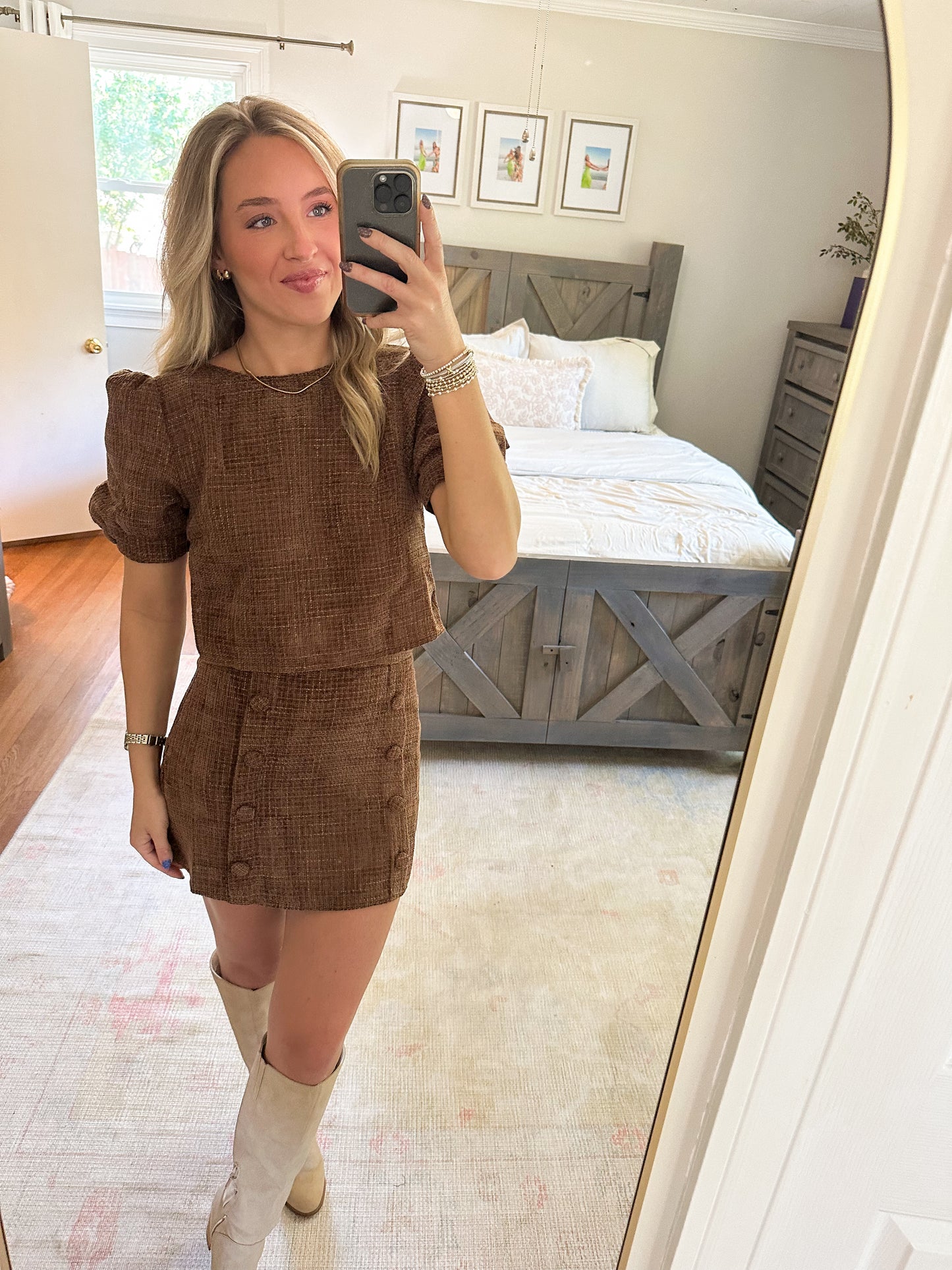 Vicki Tweed Set- Brown
