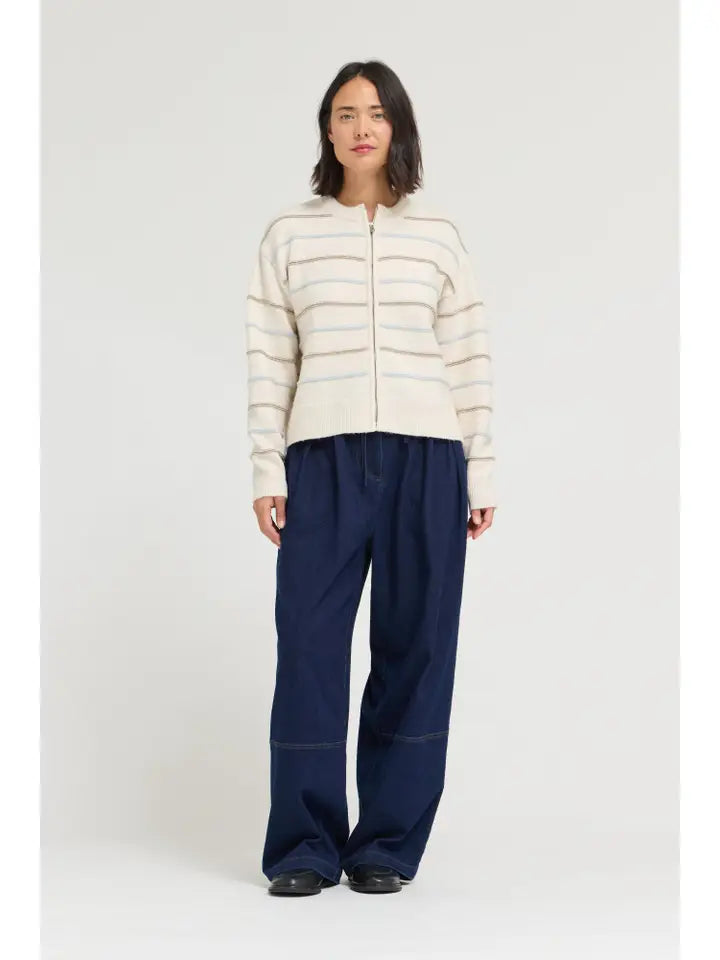 Alaya Stripe Jacket- Cream