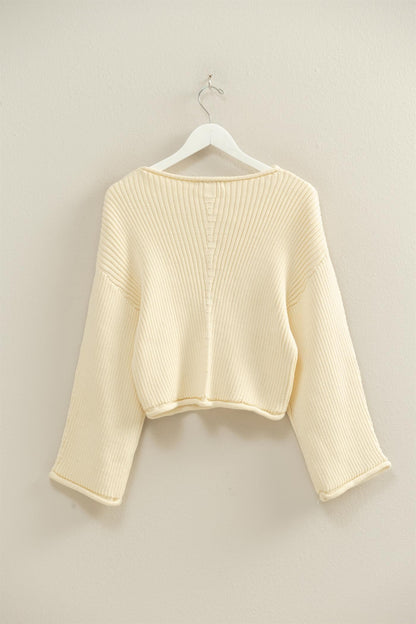 Ribbed Sweater- Cream