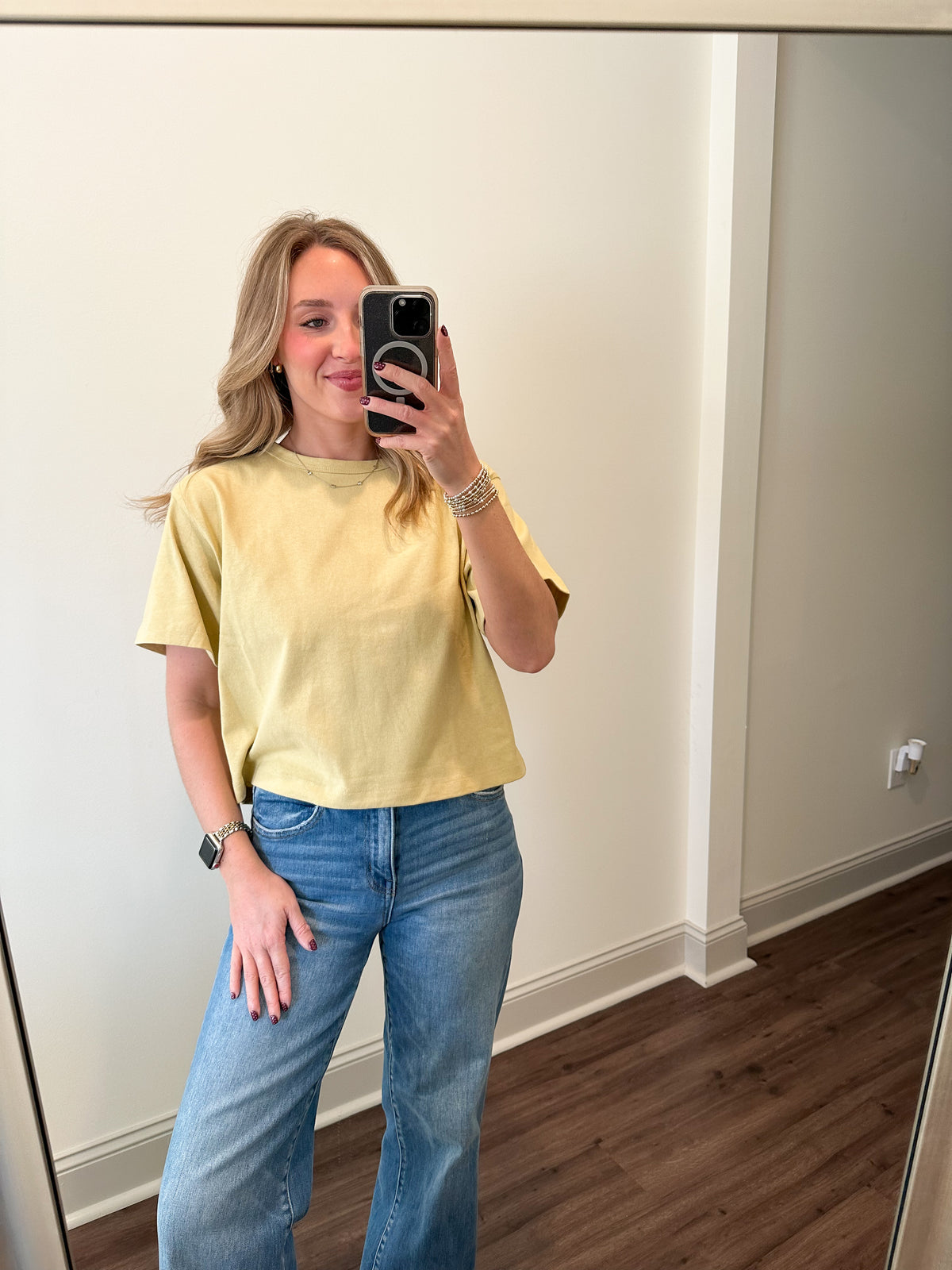 Linen Knit Tee- Lemon