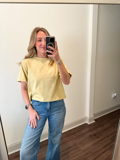 Linen Knit Tee- Lemon