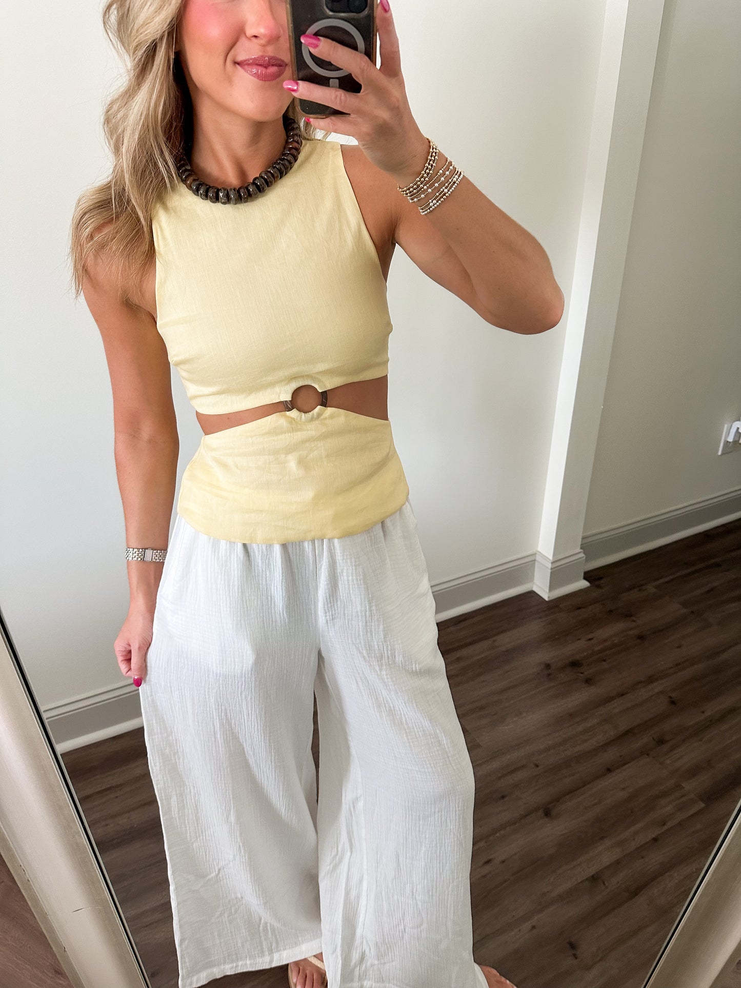 Ala Linen Top- Butter