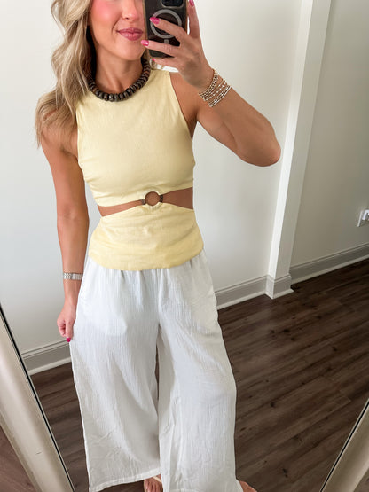 Ala Linen Top- Butter