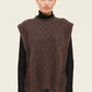 Cable Sweater Vest- Dark Umber