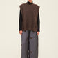 Cable Sweater Vest- Dark Umber