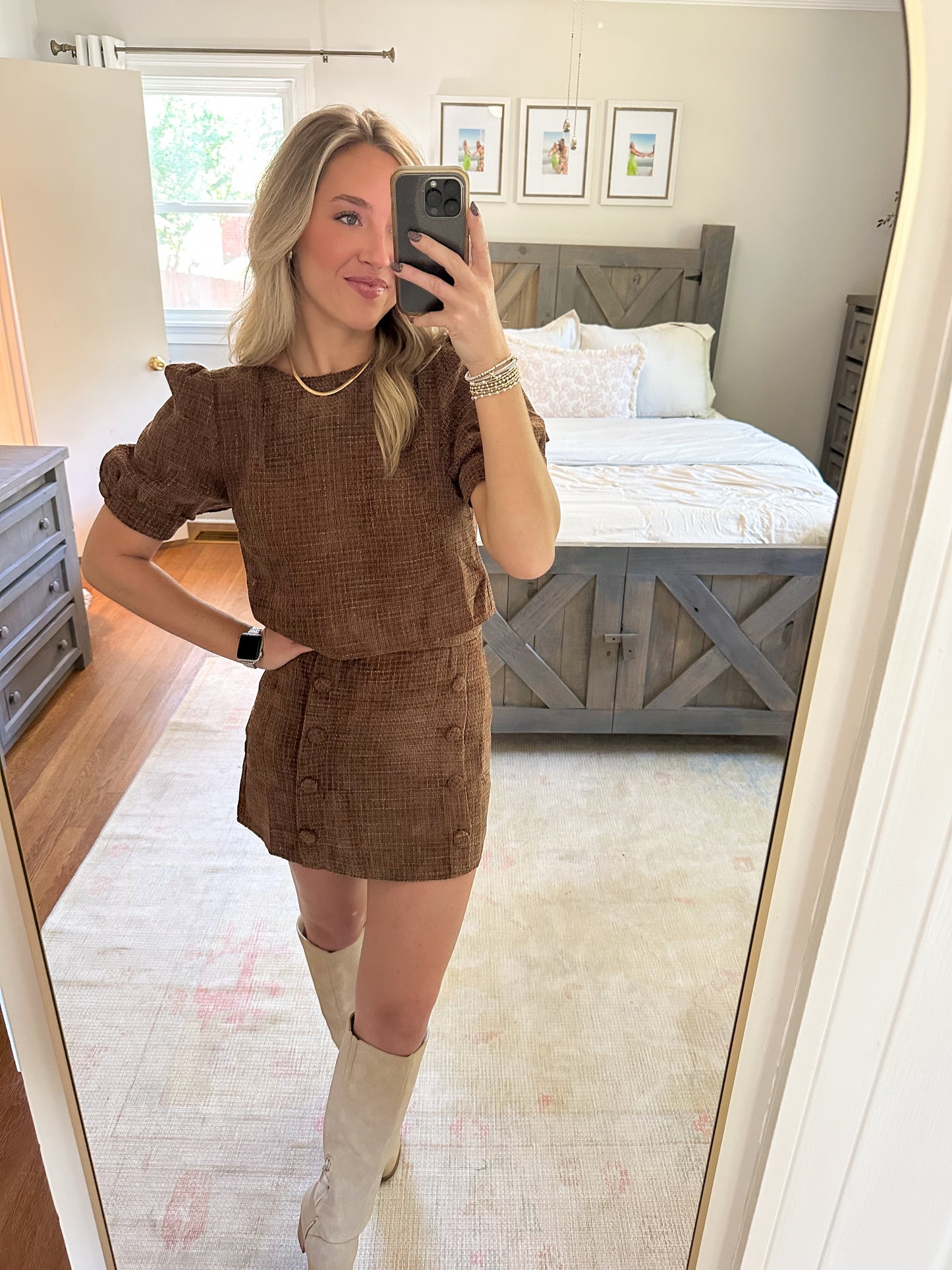 Vicki Tweed Set- Brown
