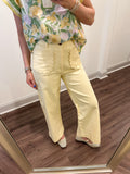 Scallop Pocket Pants- Lemon