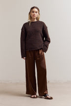 Vivi Satin Pants- Chocolate